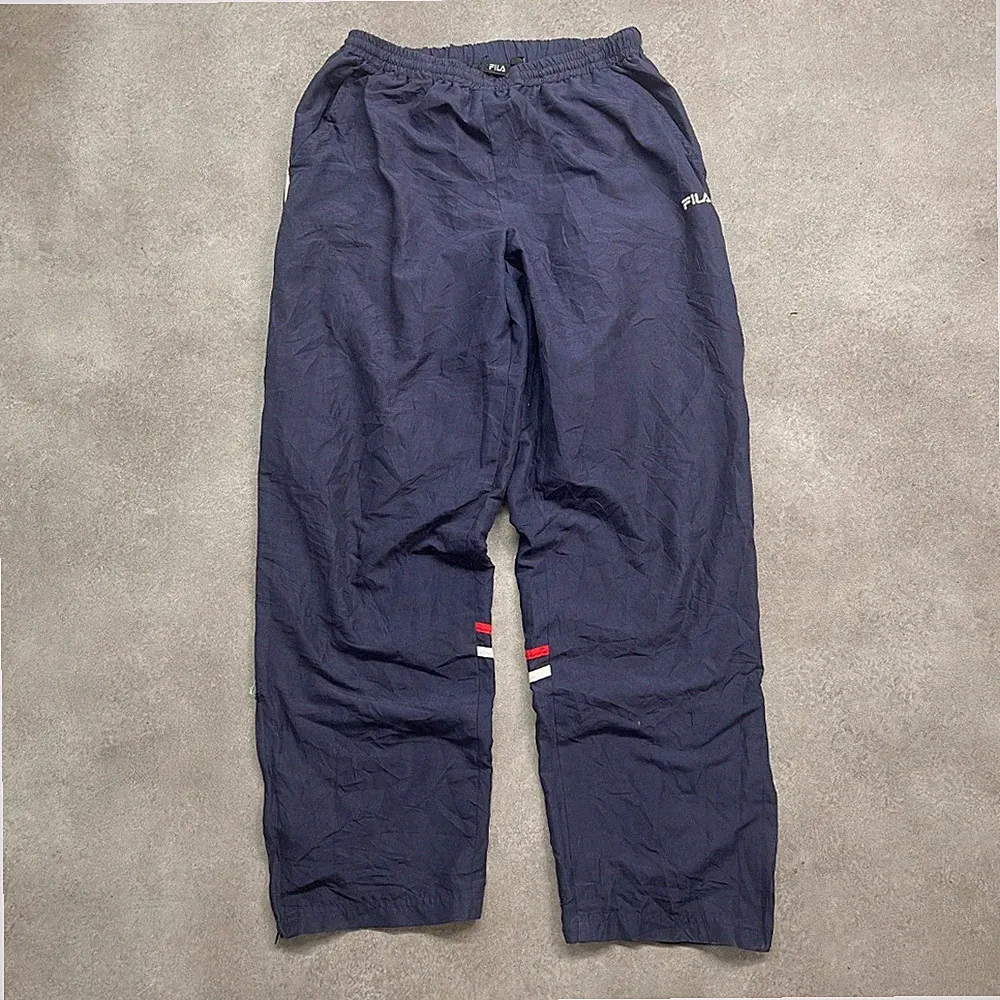 Fila Trainingshose Herren Large gestreift Loose Fit Y2K Sport Jogginghose, Navy