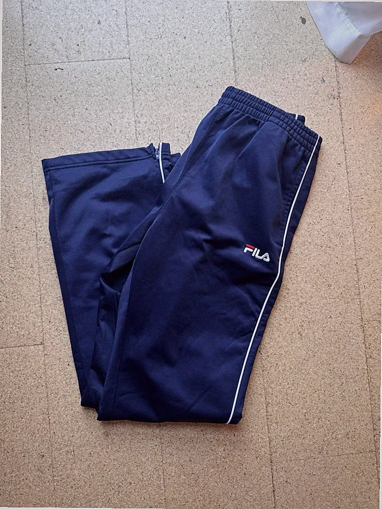 Fila Vintage Jogginghose Retro Trainingshose 90er 80er Gr. S , Schwarz