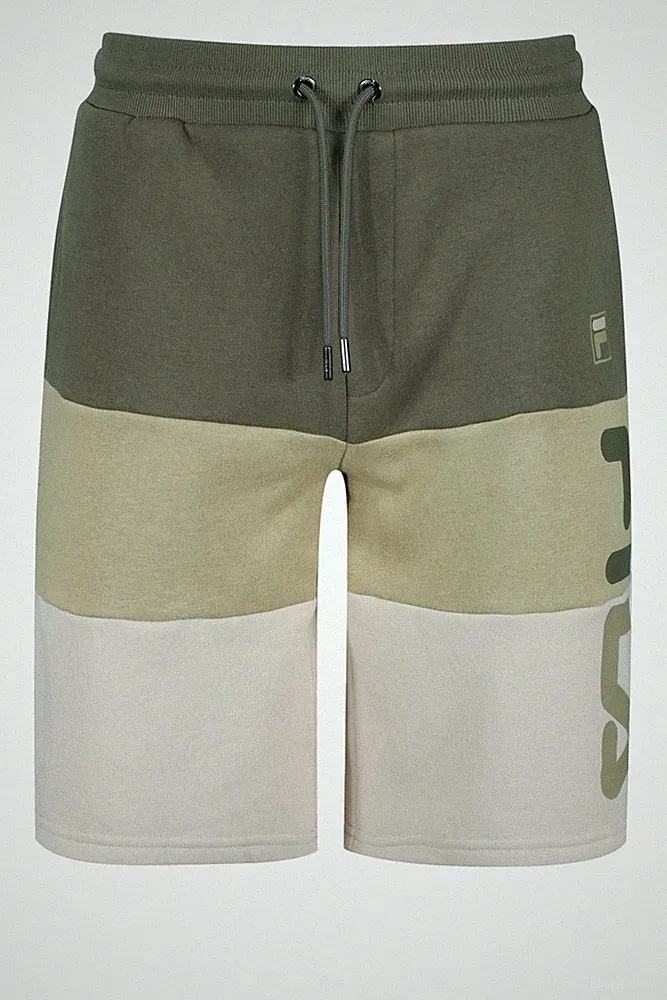 FILA VINTAGE Stu 2 Logo Sweat Jogginghose aus Baumwollfleece, Olive/Khaki/Cement