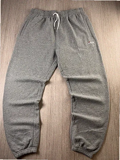 FILA x Factorie Grey Melange Sweatpants Jogginghose Medium 90s Retro Fleece Taschen