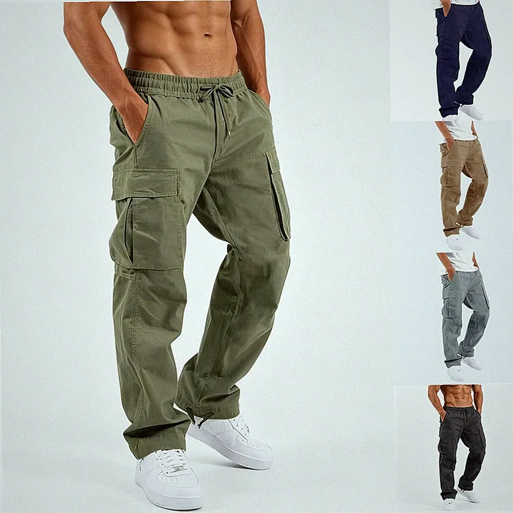 Flache Maße Größe Herren Cargo Jogginghose volle Länge Sweatpants für freizeit S