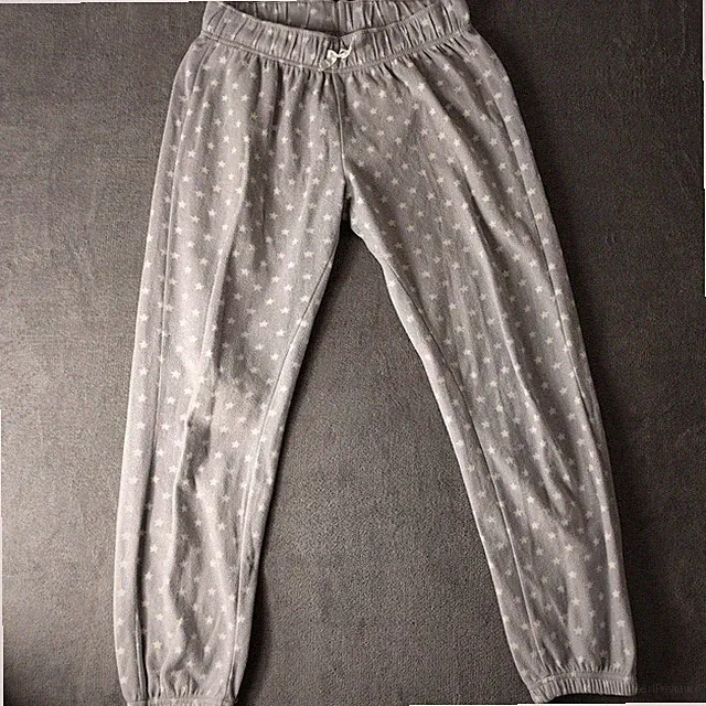 Flame Fleecehose Gr. S Grau Weiß Sterne Kuschelhose Schlafhose Damen Soft