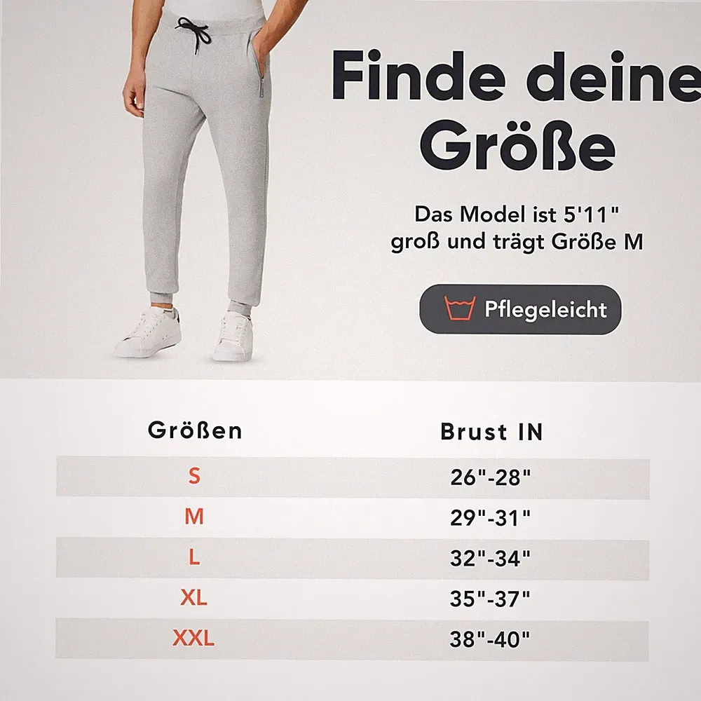 FM London Herren Slim Fit, Jogginghose Für Sports Jogger, Grau, S EU