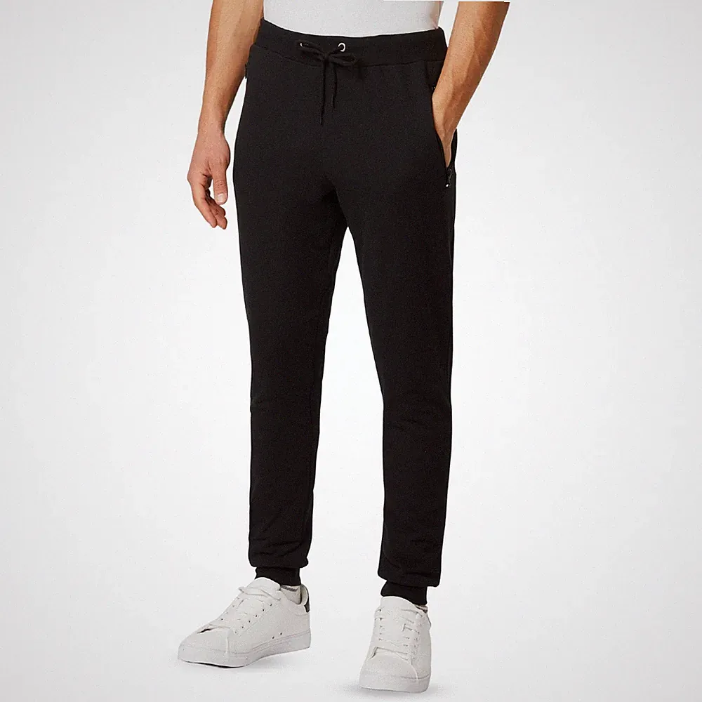 FM London Herren Slim Fit Jogginghose Sports Jogger Schwarz XL EU