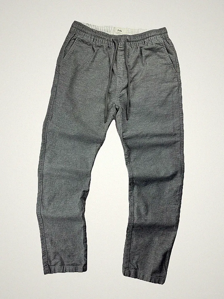 FOLK Hose Baumwolle Grau Slim Fit Freizeithose Herren Größe M