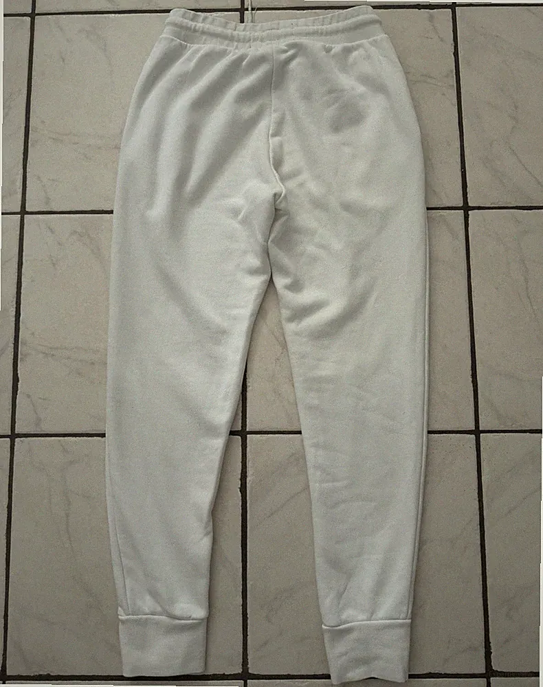 Foot Korner Damen Jogginghose S Weiß Baumwolle Tapered mit Bindeverschluss