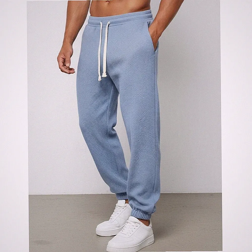 For Daily Wear Herren Jogginghose Gummibund Hose gesäumter Knopfleiste Verschlu
