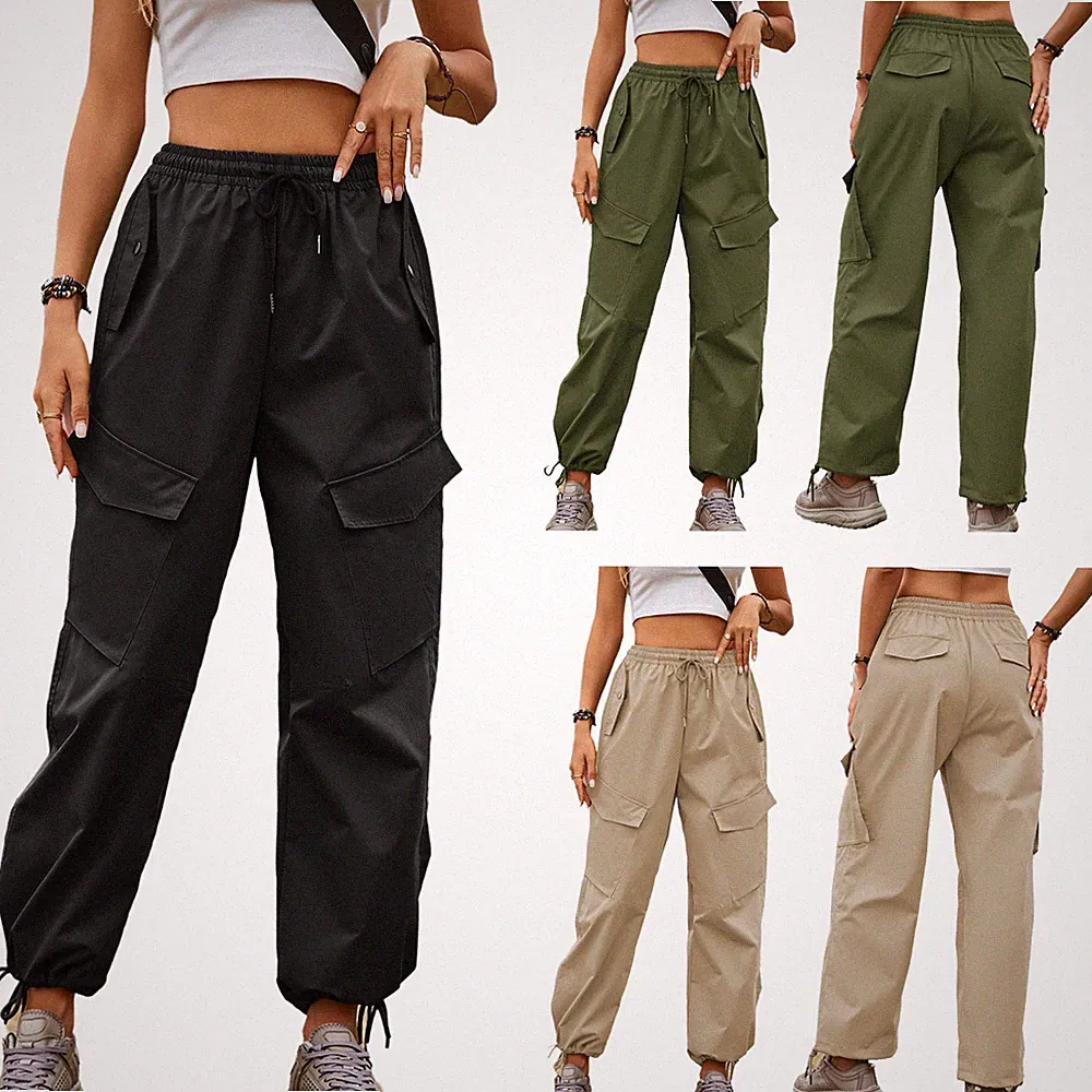 Frauen Hose Jogger Jogginghose Mit Taschen Kostüm Party Elastischer Bund Baggy