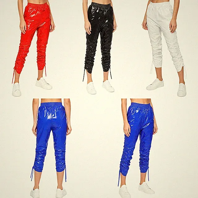 Frauen Hose Shorts Wasserdichte Hose Hohe Taille Gerüschte Capri Leistung Baggy