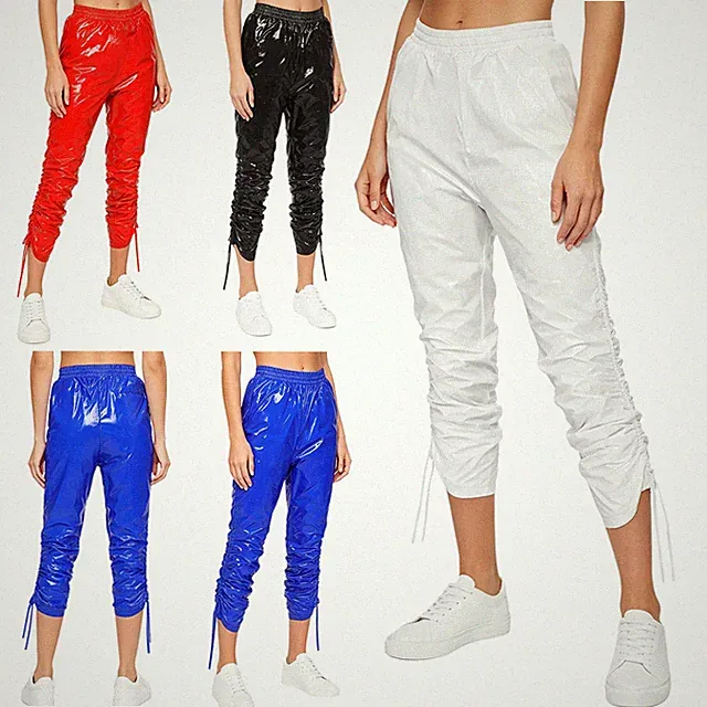 Frauen Wasserdichte Hose Sport Gerüschte Capri Baggy Jogginghose Lässig Shorts
