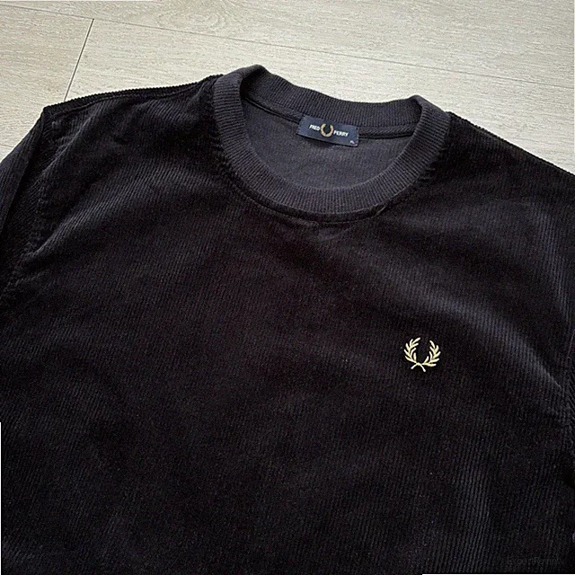Fred Perry Herren Cord Pullover Pulli Navy Blau Größe Extra Large (XL)