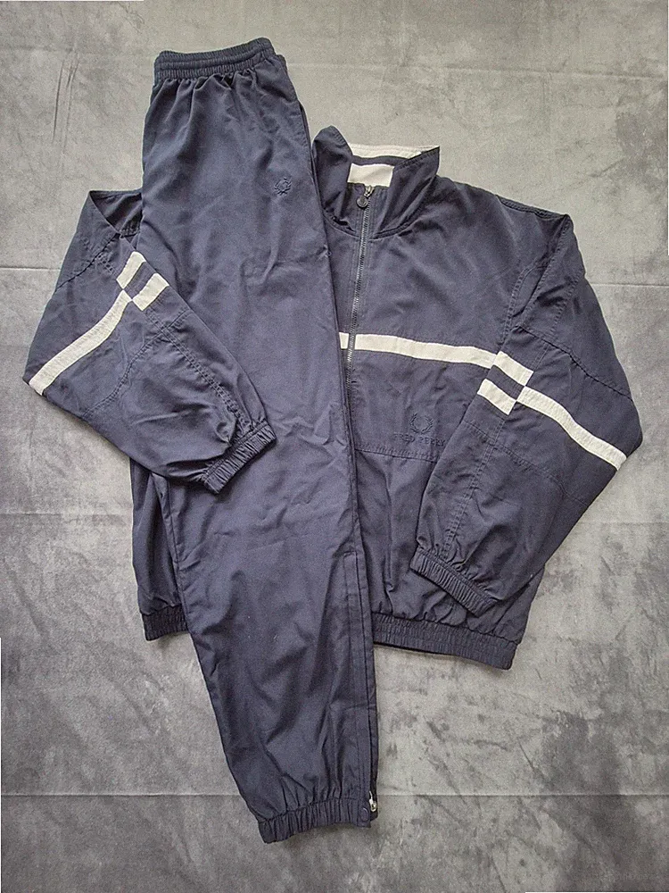 FRED PERRY Vintage Tracksuit L Y2K 90s Retro Herren Jogginganzug 80s Wie Nike