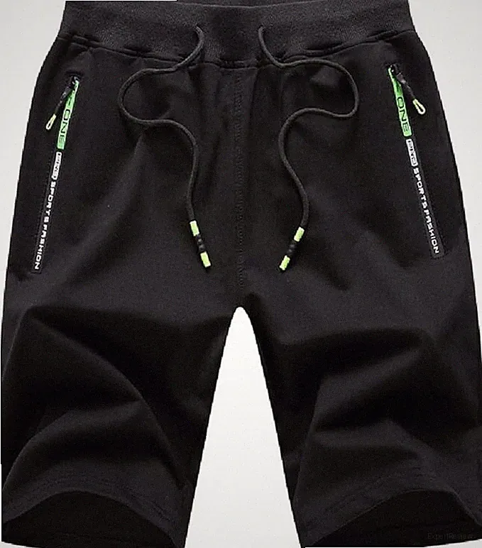 Freizeit Shorts Sommer Jogginghose Stretch Gummibund Gr. XL Reißverschlusstaschen GB01