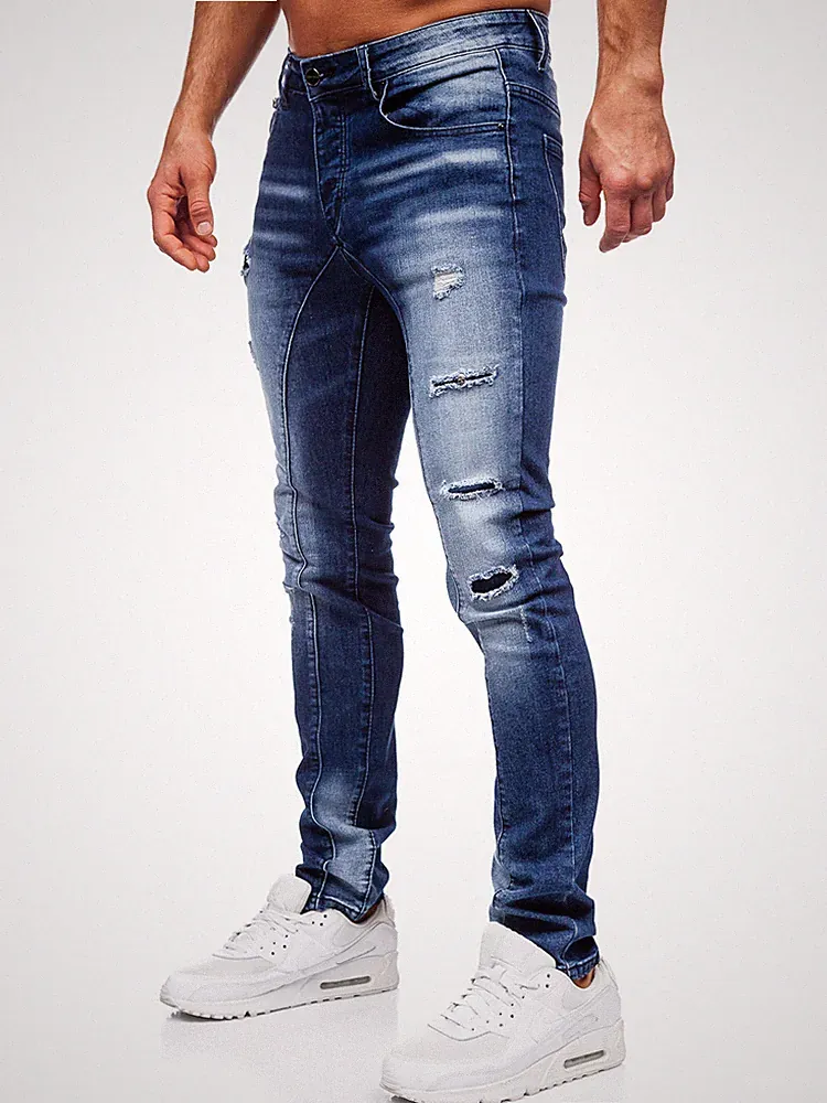 Freizeithose Hose Jeans Denim Clubwear Classic Motiv Casual Herren BOLF Party