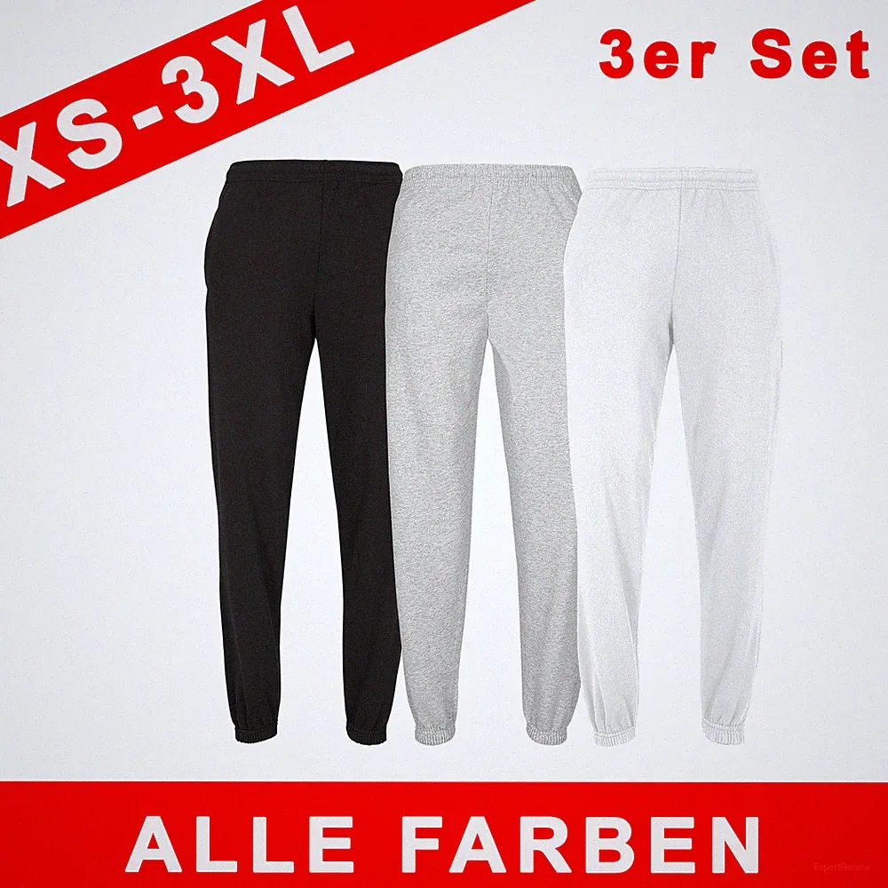 Fruit of the Loom 3er Pack Classic Elasticated Herren | XS-3XL | Jogginghose