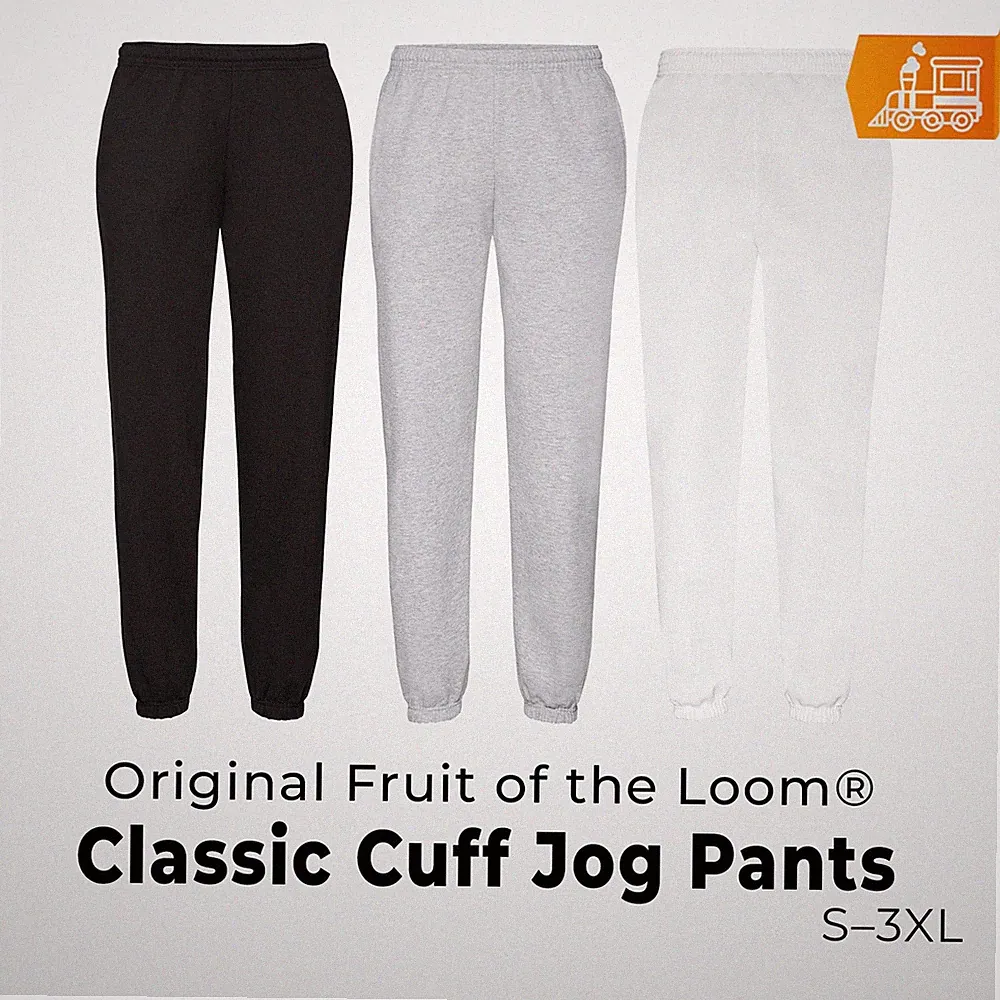 Fruit of the Loom Classic Cuff Jog Pants – Unisex Jogginghose Sweatpants bis 3XL