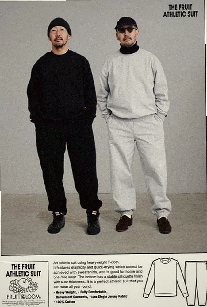 Fruit of the Loom Herren M Grau Jogginghose Keiji Kaneko Joggers Blank Plain...