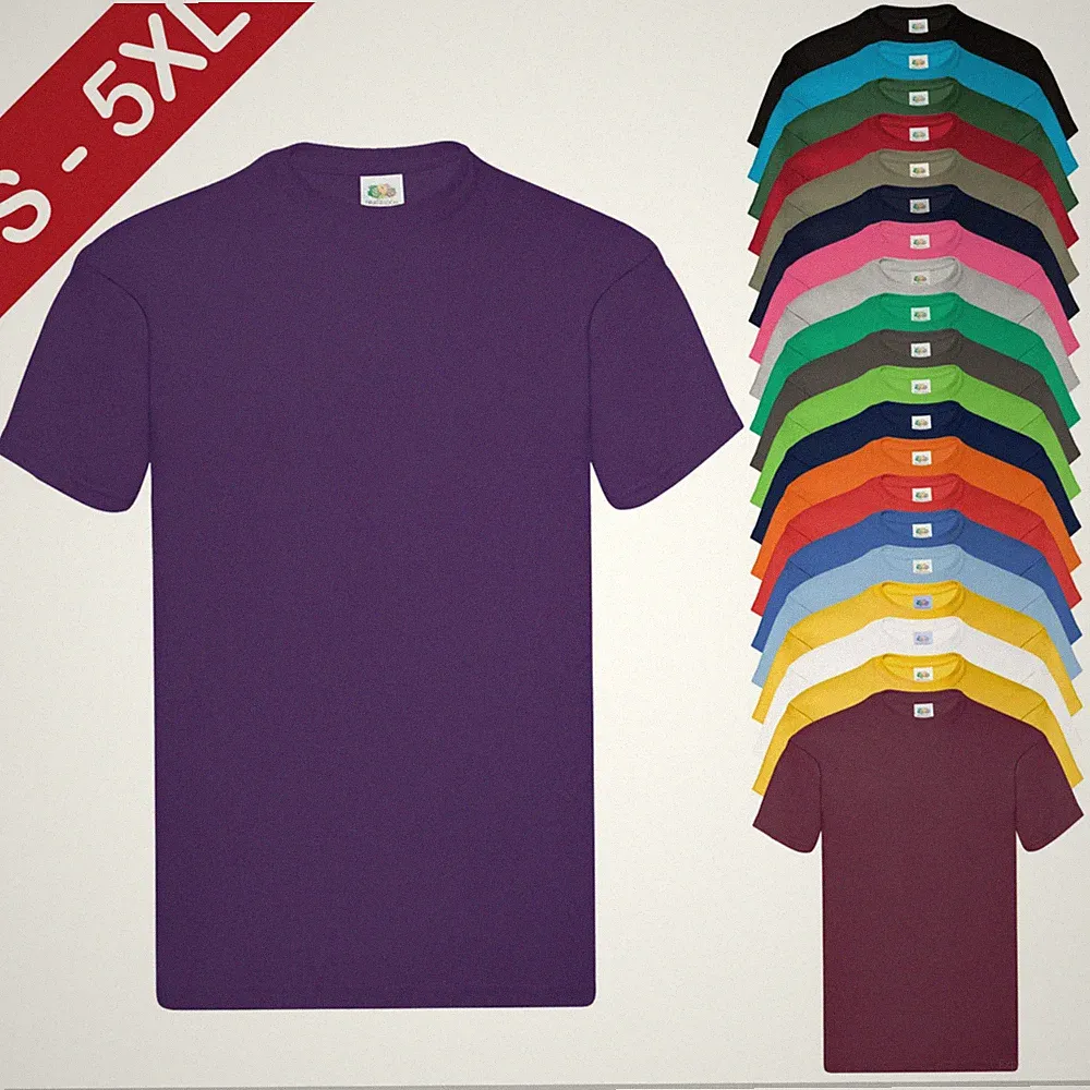 Fruit of the Loom Original T-Shirt 100% Baumwolle Classic Fit Herren Damen