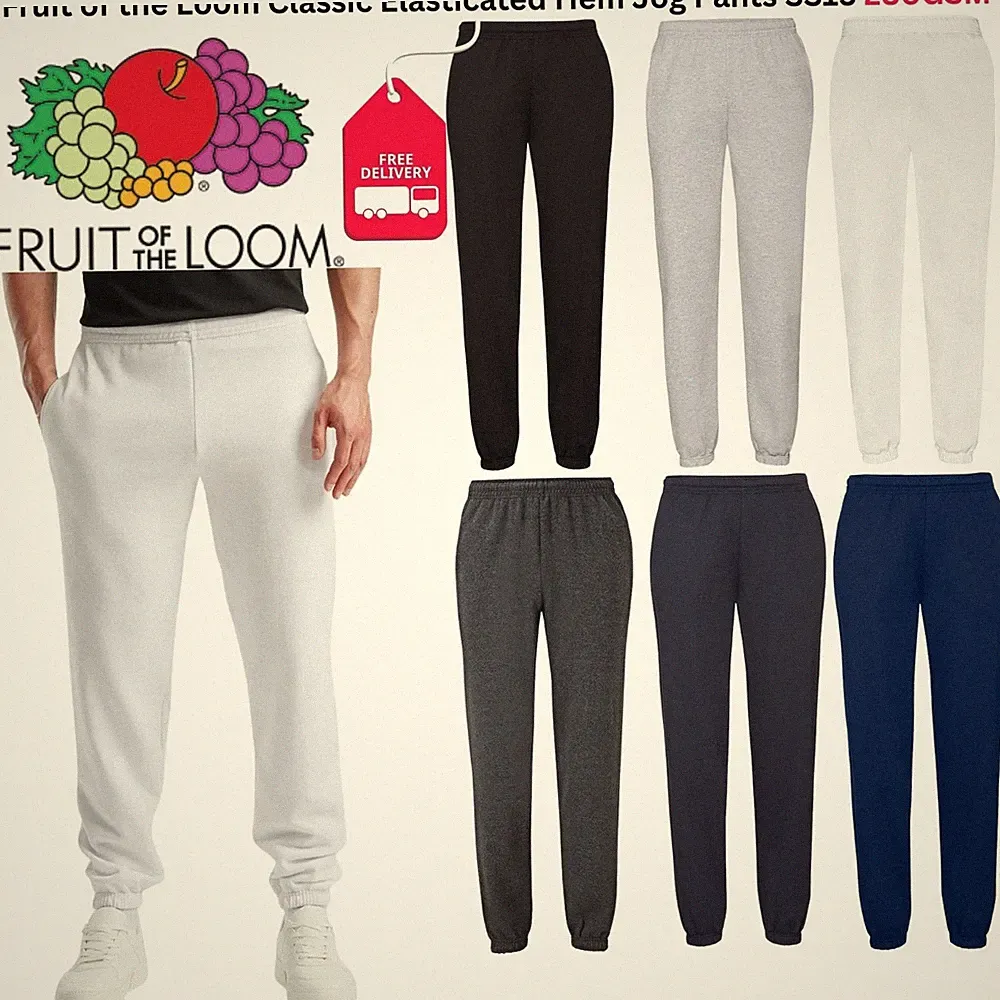 Fruit of the Loom SS15 Classic Elasticated Hem Jog Pants 280GSM Herren Jogginghose