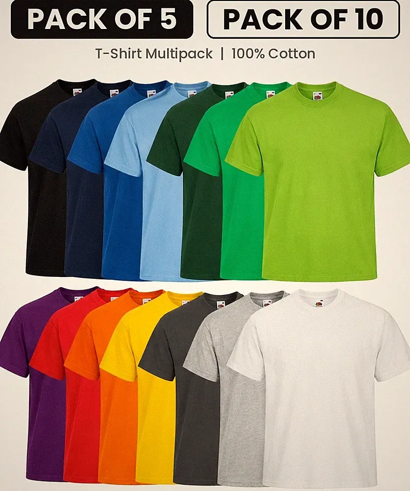 Fruit of the Loom Valueweight Herren T-Shirt 5er/10er Pack S-3XL