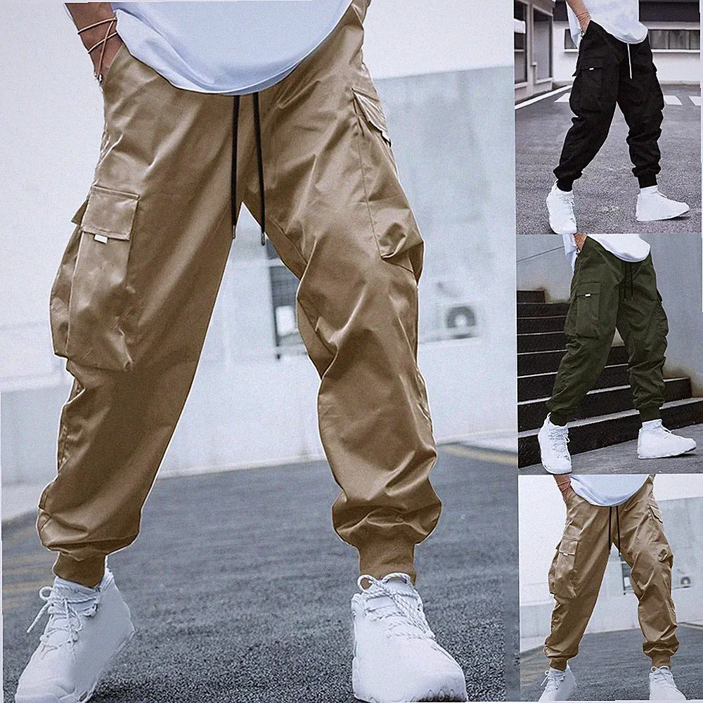 für harajuku Style Herren Cargohose mehrere Jogginghose volle Länge Design
