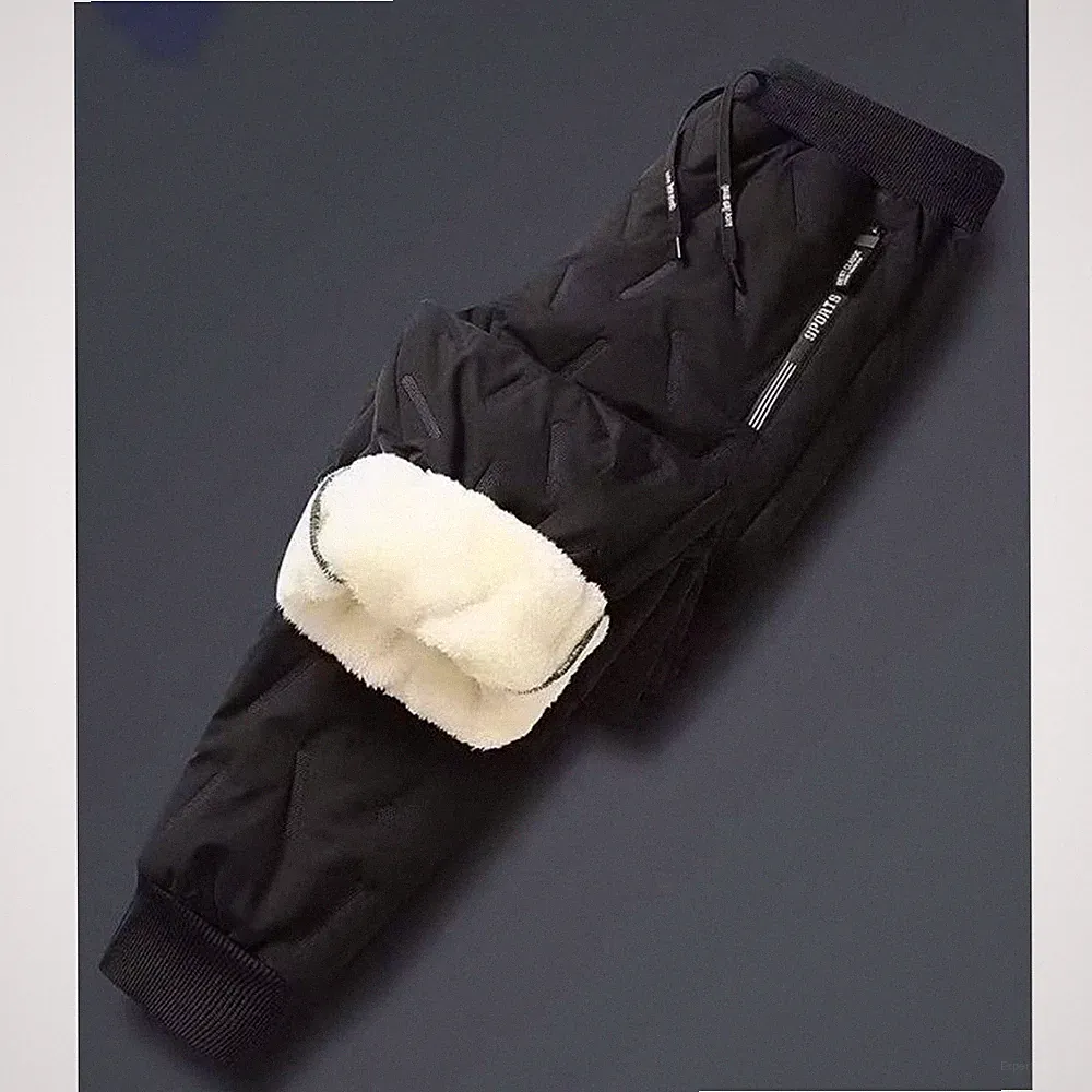 für thermo Jogginghose Fleece gefütterte Hose windabweisend Shell Polyester