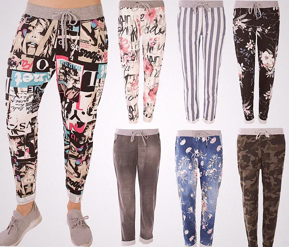 FYW Damen Jogginghosen SporthosenBlume JoggpantsFreizeithosen Sweathose Gr.34-50