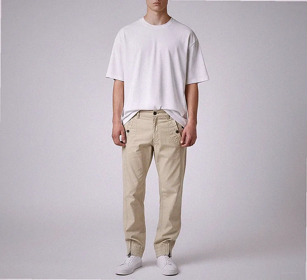 G-STAR 3D Relaxed Cuffed Trainer Jeans Herren W32 L32 Beige Logo-Trim