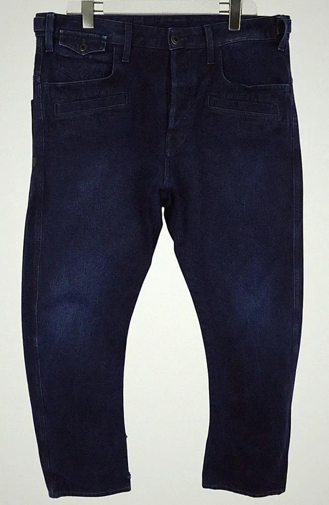 G-STAR Davin 3D Loose Tapered Jeans Herren W36 Leicht Faded Knopf Fly Blau