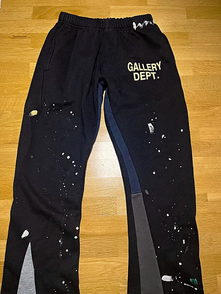 Gallery Dept. Herren Jogginghose XS schwarz/grau/weiß Logo elast. Bund Taschen