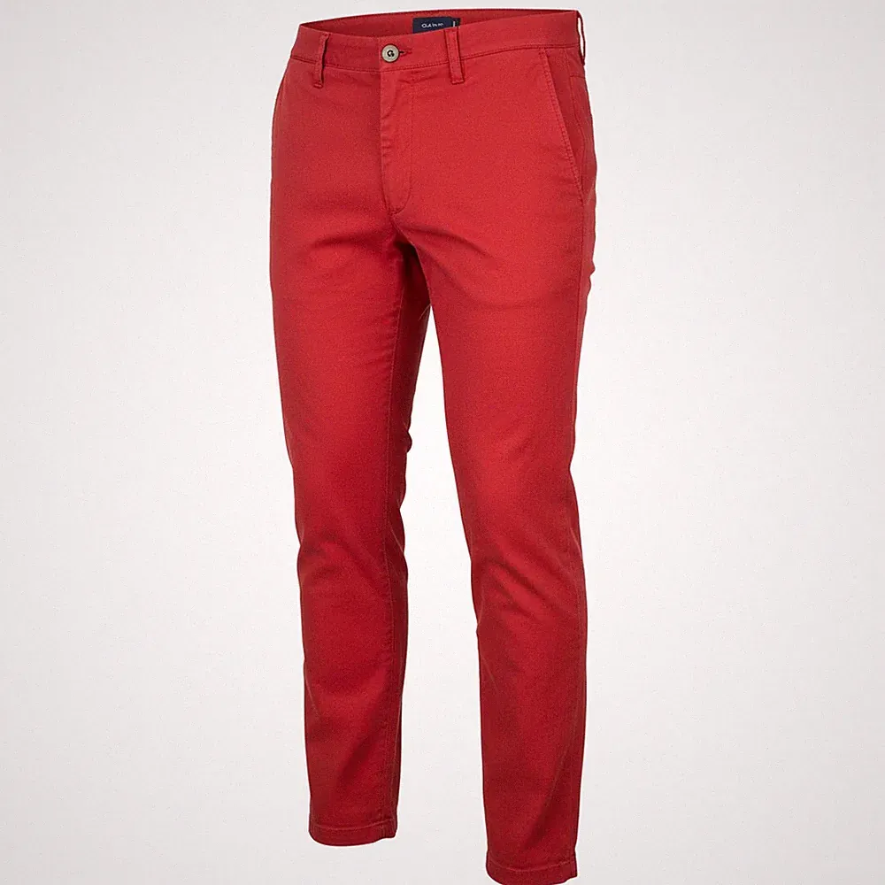 GANT Hallden Sunfaded Chino Trousers Herren Slim Mid Rise Zip W36/L34 Rot