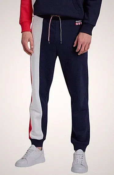 GANT Retro Logo Sweat Herren Hose 4XL Navy Mit Kordelzug Logo Jogg