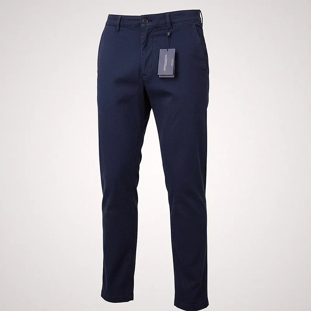 GANT Slim Light Canvas Chino Herren Hose W36/L30 Marine Casual Zip