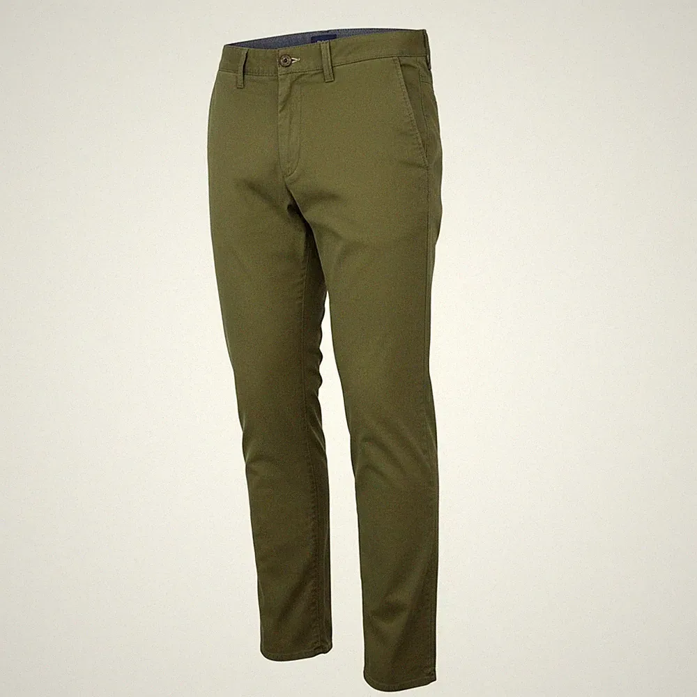 GANT Slim Twill Chino Herren Hose W32/L30 Racing Green Mit Reißverschluss