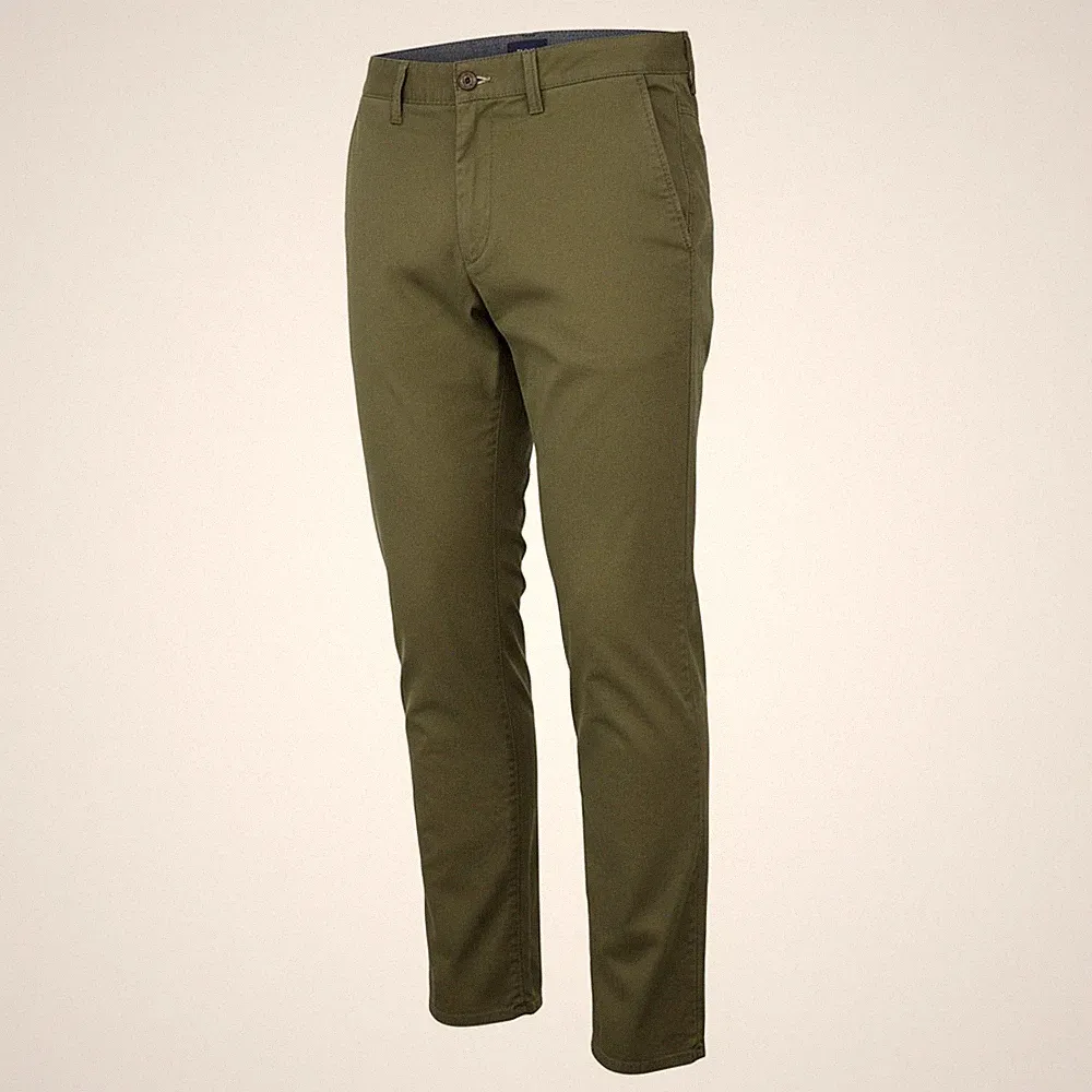 GANT Slim Twill Chino Herren Hose W35/L34 Racing Green Reißverschluss