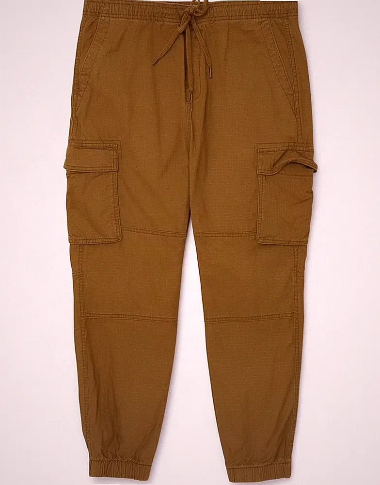 GAP Herren Jogginghose Cargo Hose Große W34 L28 Khaki Kariert Baumwolle BE05