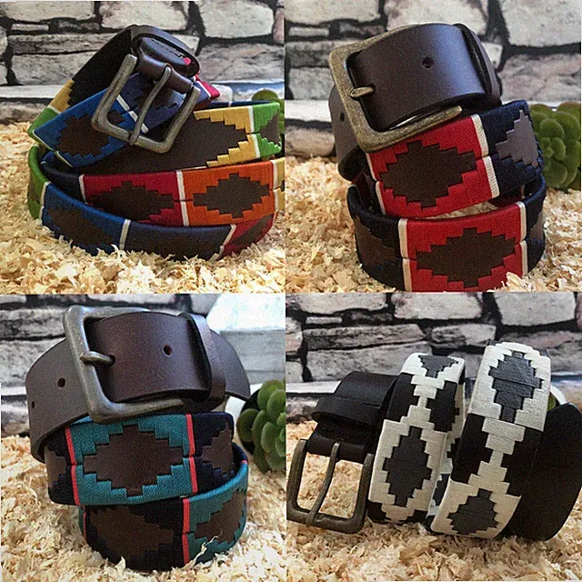 Gaucho Ledergürtel Argentinisch Premium Handarbeit Gürtel Unisex Qualität Gürtel. UK