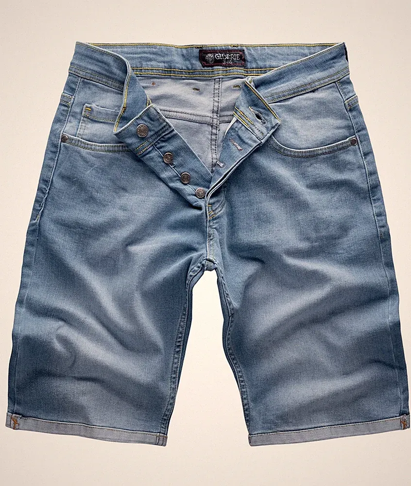Gelverie Herren Jeans Short Kurze Bermuda Shorts Hose Denim Stonewashed M58