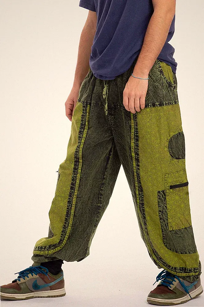 Geometrische Blume des Lebens Jeans, Hippie Festival Hose, Unisex Psy Rave Hose