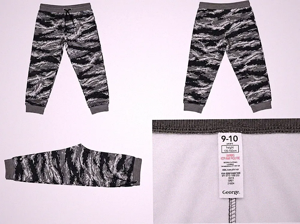 George Jungen grau/schwarz Camouflage Jogginghose Kordelzug 9-10 Jahre