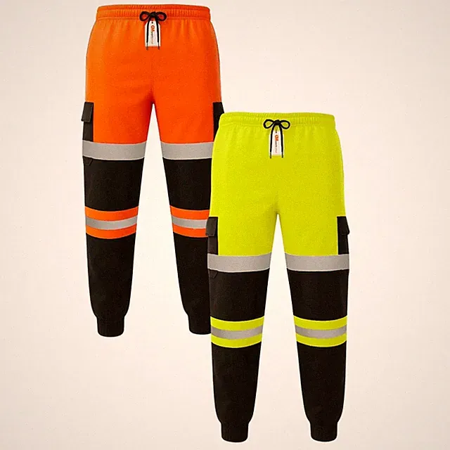 GM Class 3 Hi Vis Jogginghose wasserdicht Knieschützer Thermo Fleece Sicherheit Arbeitshose