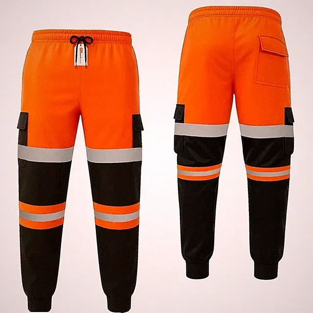 GM Hi Vis Jogginghose Klasse 3 wasserdicht Knieschützer Thermo Fleece Sicherheitshose UK