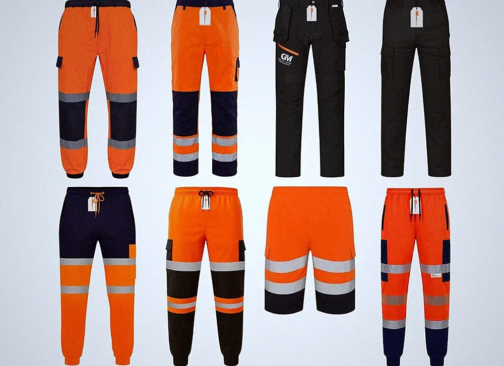 GM Workwear Herren Hi Vis Reflective Cargo Arbeitshose Jogginghose Sicherheitshose