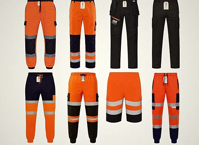 GM Workwear Herren Hi Vis Reflektierende Cargo Arbeitshose Jogginghose Sicherheitshose PSA