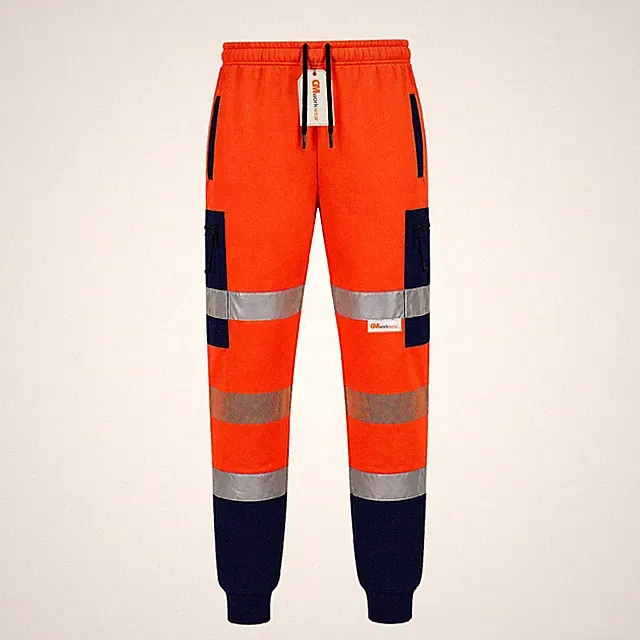 GM Workwear Herren Hi Viz Jogginghose Sicherheit Arbeitshose reflektierend Reißverschlusstasche PSA