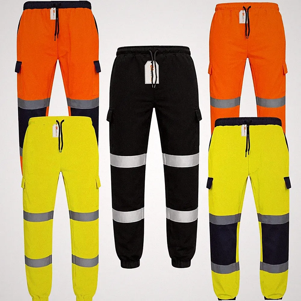GM Workwear Hi Vis Herren Cargo Jogginghose RIS-3279 Rail Spec Fleece Arbeitshose UK
