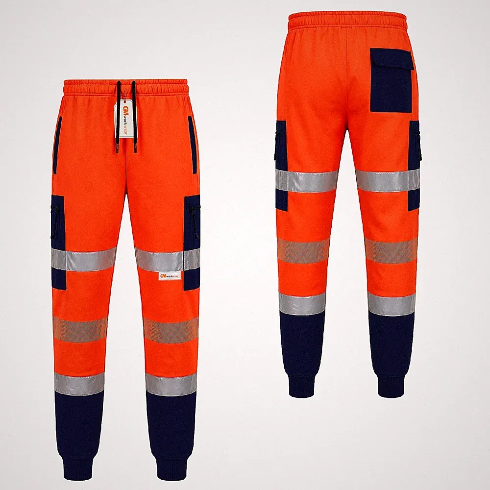 GM Workwear Hi Vis Herren Jogginghose reflektierende Sicherheitshose Arbeitsschiene Spezifikationen PSA