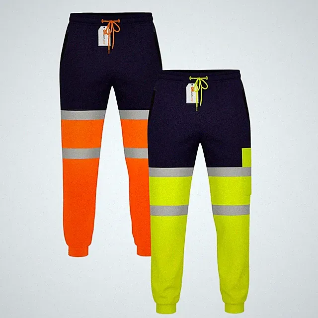 GM Workwear Hi-Vis Jogginghose wasserdicht Oxford Knie Fleece gefüttert Sicherheit Arbeit UK