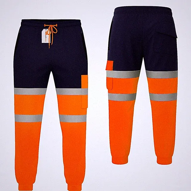 GM Workwear Hi-Vis Jogginghose wasserdicht Oxford Knie Fleece gefüttert Sicherheit Arbeit UK