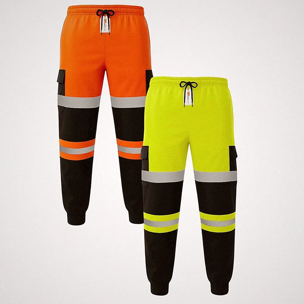 GM Workwear Klasse 3 Hi-Vis Jogginghose wasserdicht Oxford Knie reflektierend UK Herren